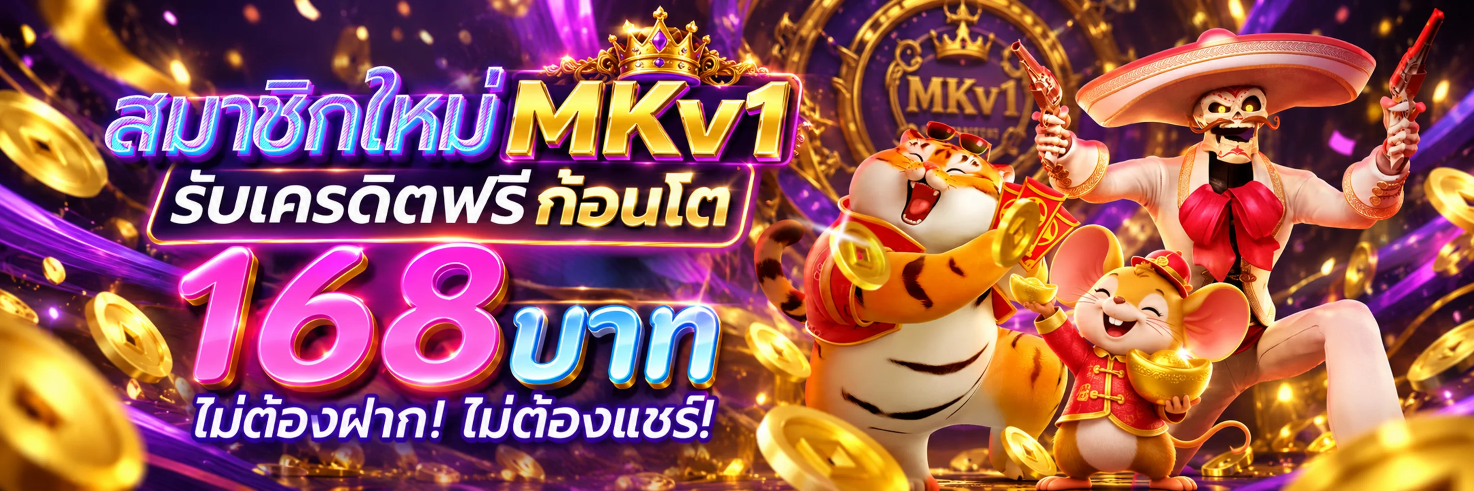 MKv1 โปรโมชั่นสมาชิกใหม่เครดิตฟรี 168 บาท